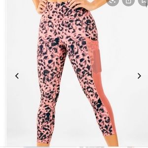 Fabletics Pink Leopard Capri Leggings